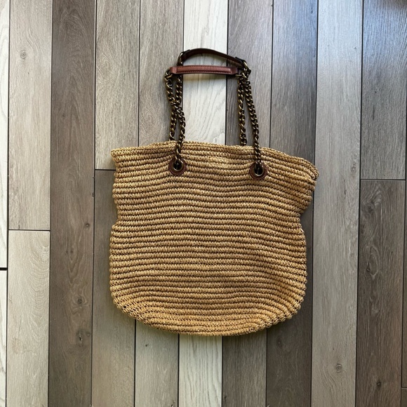 Kurt Geiger London Chelsea Raffia Tote Bag | Refular Condition - Picture 8 of 10